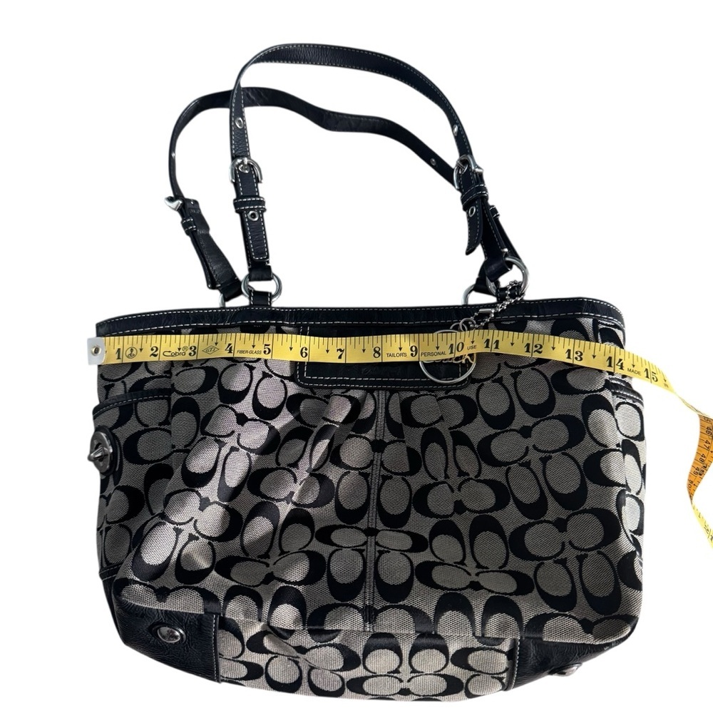 Authentic COACH Pleated East West Gallery Signature Handbag Purse Poppy Style - Picture 13 of 13